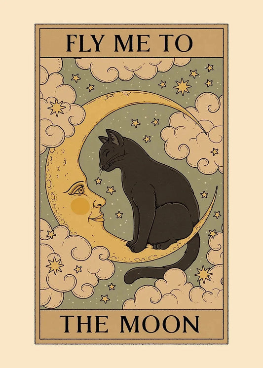 Vintage Cat Card Art Poster Canvas Printing Fashion House Home Furnishings Rural Villas Decoration Aesthetics Natural Canvas Art SS69 21.69 50X70cm Unframed / 2