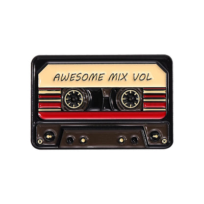 QIHE JEWELRY Retro Music Cassette Tape Enamel Pin Zinc Alloy Lapel Badge