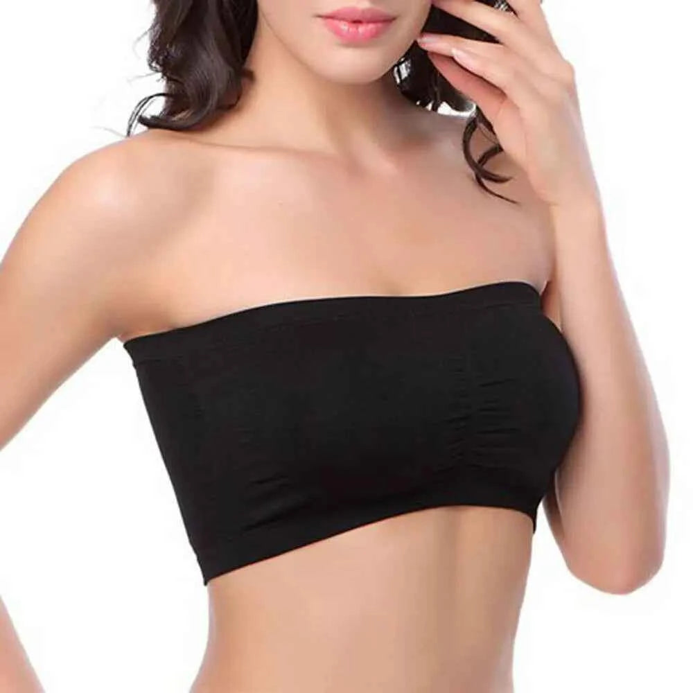 DOIAESKVE Large Size plus Wireless Tube Top Strapless Bra Women's Seamless Bandeau Bra Comfortable Underwear for Big Size Women