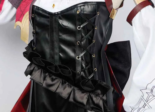 Genshin Impact Fontaine Lyney Cosplay Costume Magician Leather Uniform Short Hair Wig Glove Twins Halloween Carnival Game Outfit