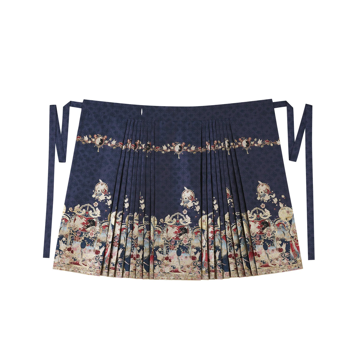 New Spring Chinese Style Female Long-sleeved Weaving Gold Hanfu Dress Set Suit Retro Top Suspender Dress and Pleated Skirt Set