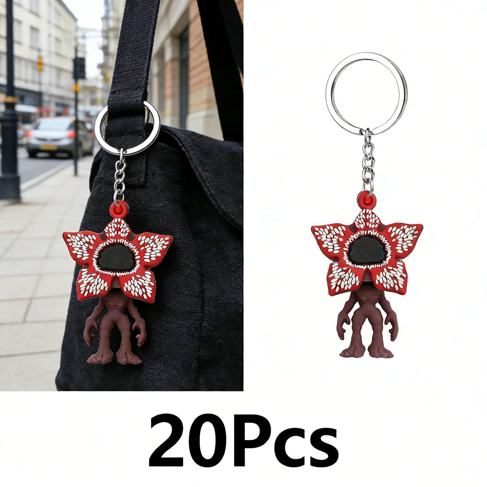 2026 New Fashion Bag Accessories The Horror TV Keychain Mike Will Demogorgon With Strings Rope For Female Children Birthday Gift