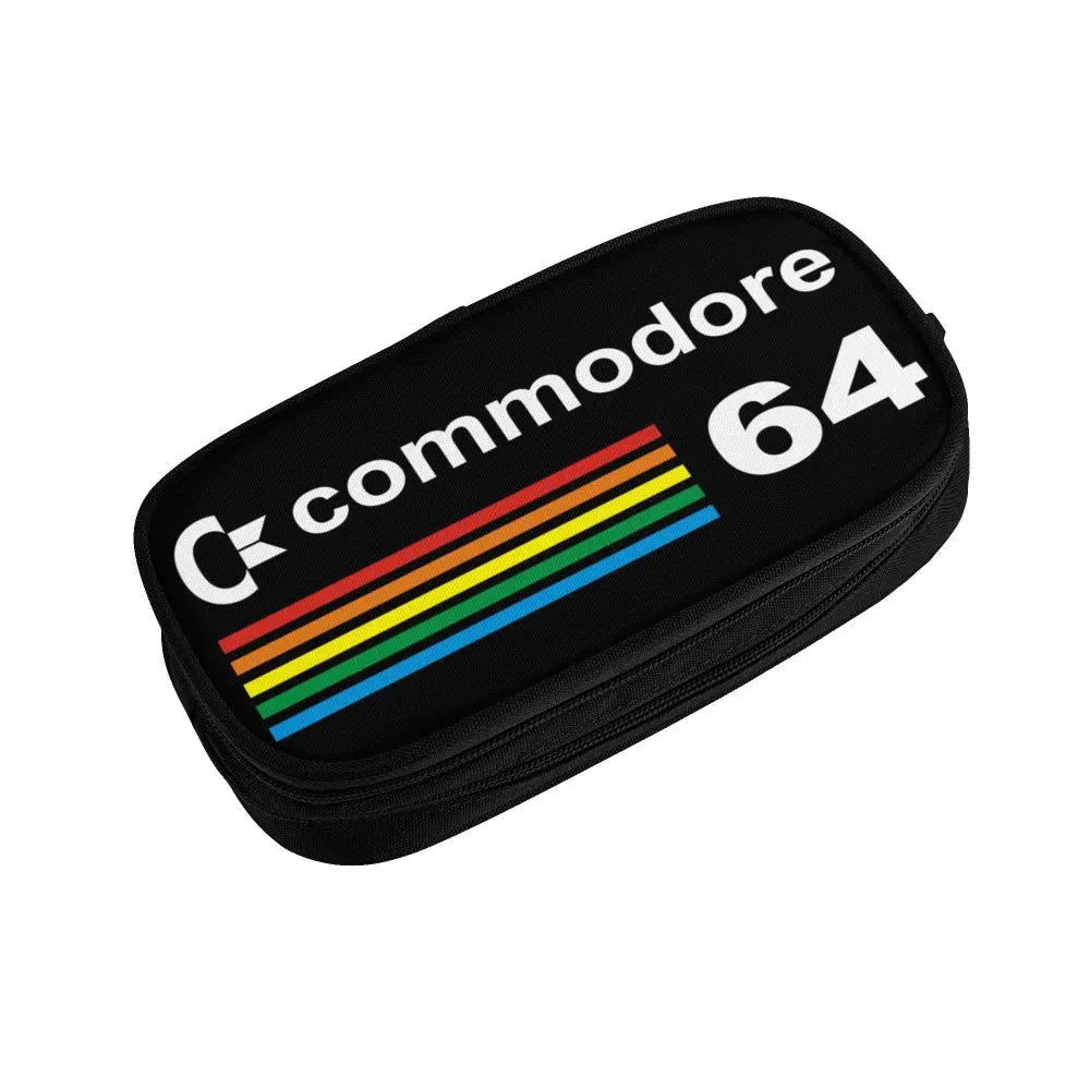 Custom Kawaii Retro Commodore 64 Pencil Case for Girls Boys C64 Amiga Computer Large Capacity Pen Box Bag Stationery SS69