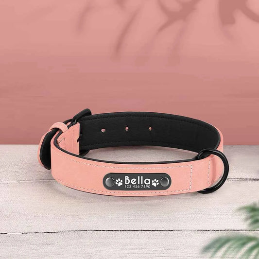 Dog Collars Personalized Custom Leather Dog Collar Name ID Tags For Small Medium Large Dogs Pitbull Bulldog Beagle Correa Perro