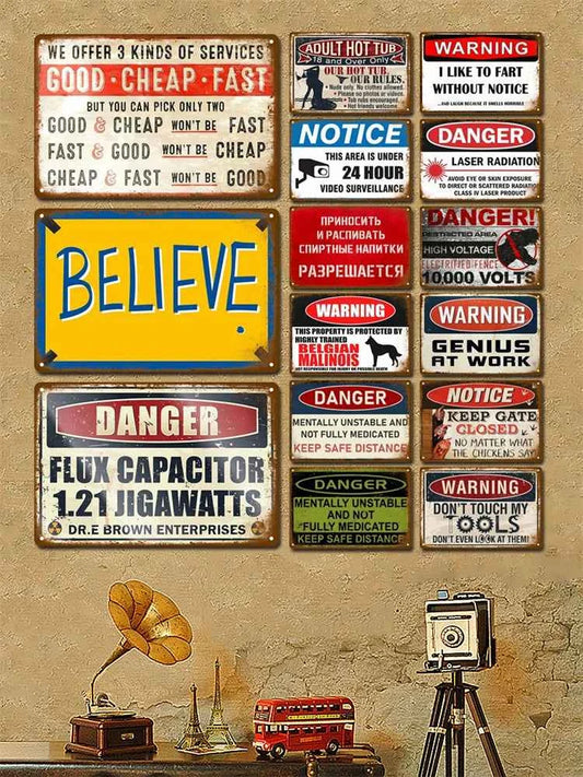 Vintage Tin Sign Home Decor Items Wall Decor Art Wall Mural Room Decoration Items Decor Men Retro Metal Sign Plate Bar Posters