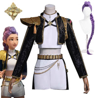 Anime Rumi Cosplay Costume Wig Woman Black White Uniform Christmas Halloween Party Clothing