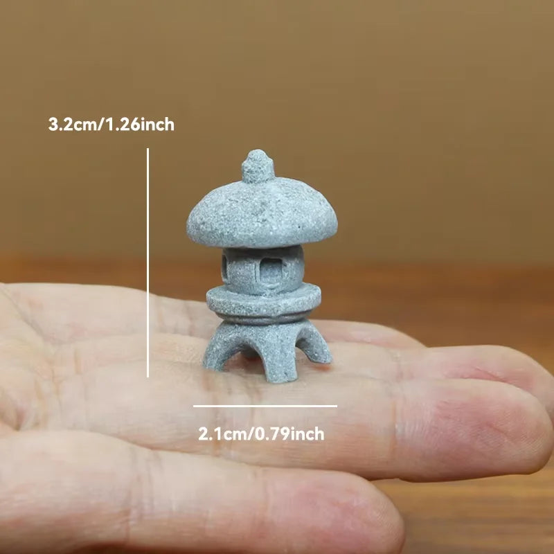Miniature Sandstone Zen Tower for Bonsai Garden & Fish Tank