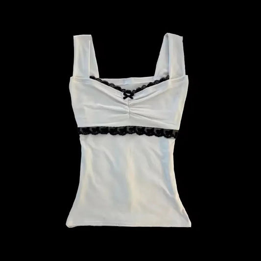 Flower leopard pattern suspenders emo girl casual fashion Y2K crop top chic Harajuku aesthetic sweet urban sexy punk women's top SS69 14.69 Beige / M