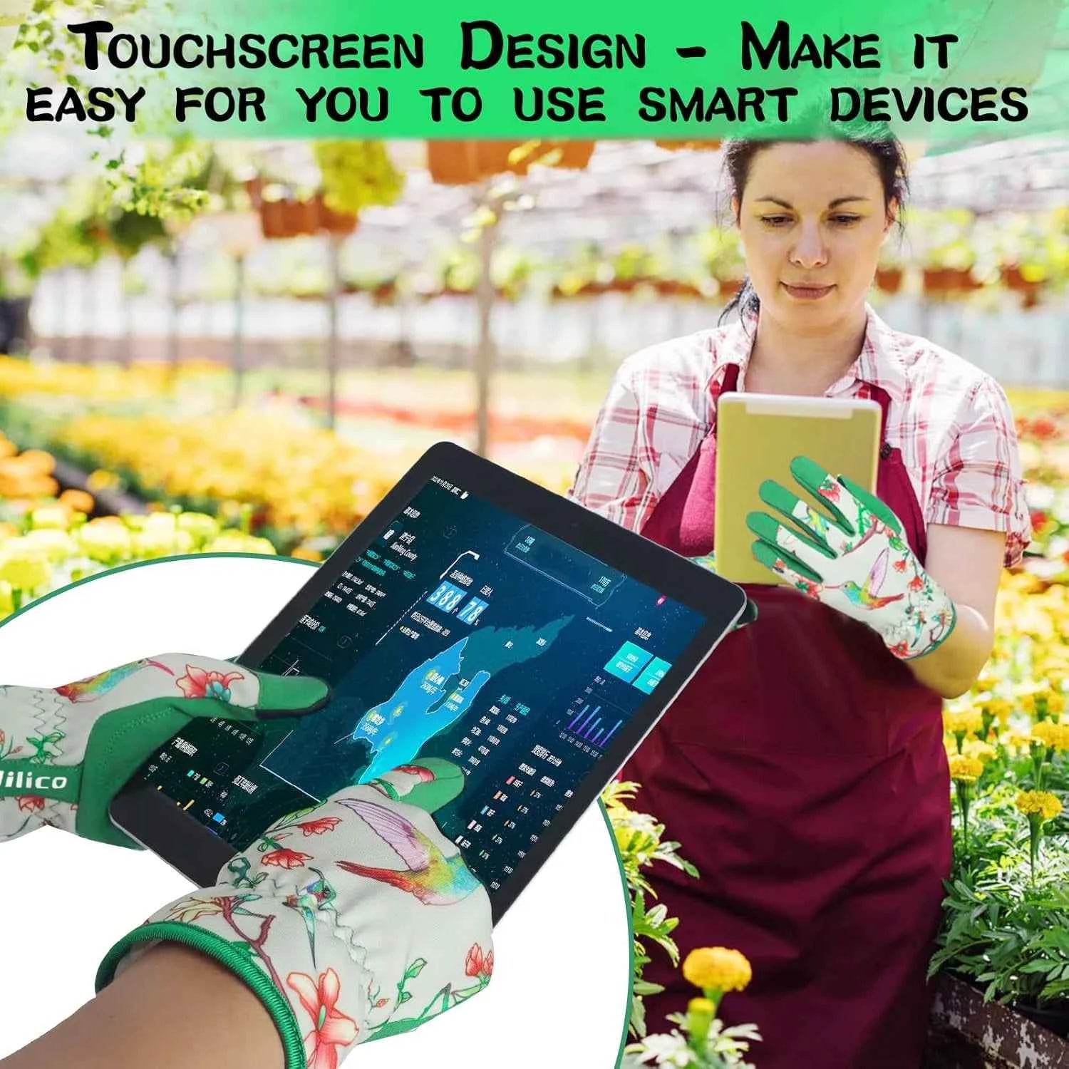 Gardening Gloves for Women Breathable leather Garden Gloves with Grip Thorn-Proof Puncture-Resistant Work Gloves
