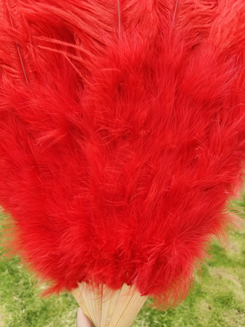 Large Ostrich Feather Fan 130cm - Carnival & Stage Performance