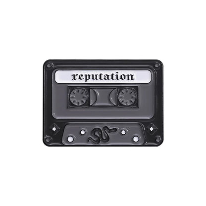QIHE JEWELRY Retro Music Cassette Tape Enamel Pin Zinc Alloy Lapel Badge