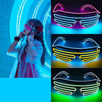 LED Wireless Glow-in-the-dark Glasses, Neon Twinkling Sunglasses, Suitable for Halloween, Christmas, Carnival Party