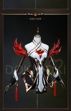 Ahrii Cosplay Costume Dress - Durable Synthetic, Sizes XS-2XL
