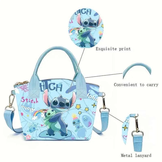 Disney Stitch New Women's Shoulder Bags Cute Kid's Handbag Large Capacity Cartoon Crossbody Bag For Girls
