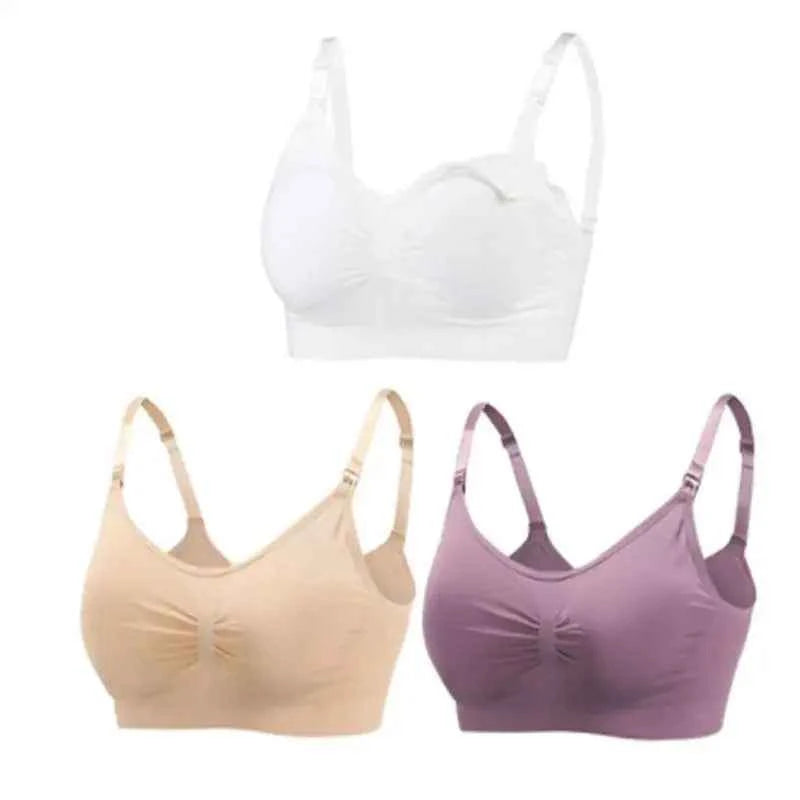 3pcs/Set High Quality Maternity Nursing Bras Cotton Breastfeeding Pregnant Underwear Seamless Large Size Breathable Bra Push Up