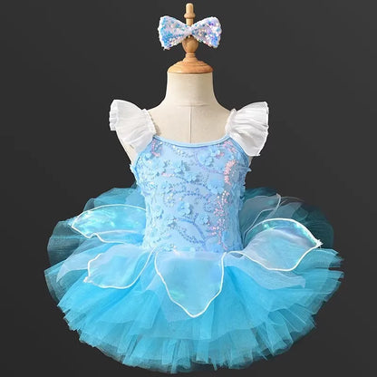 SS69 Girls Ballet Tutu Leotard Princess Performance Dance Dress Polyester