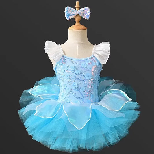 SS69 Girls Ballet Tutu Leotard Princess Performance Dance Dress Polyester