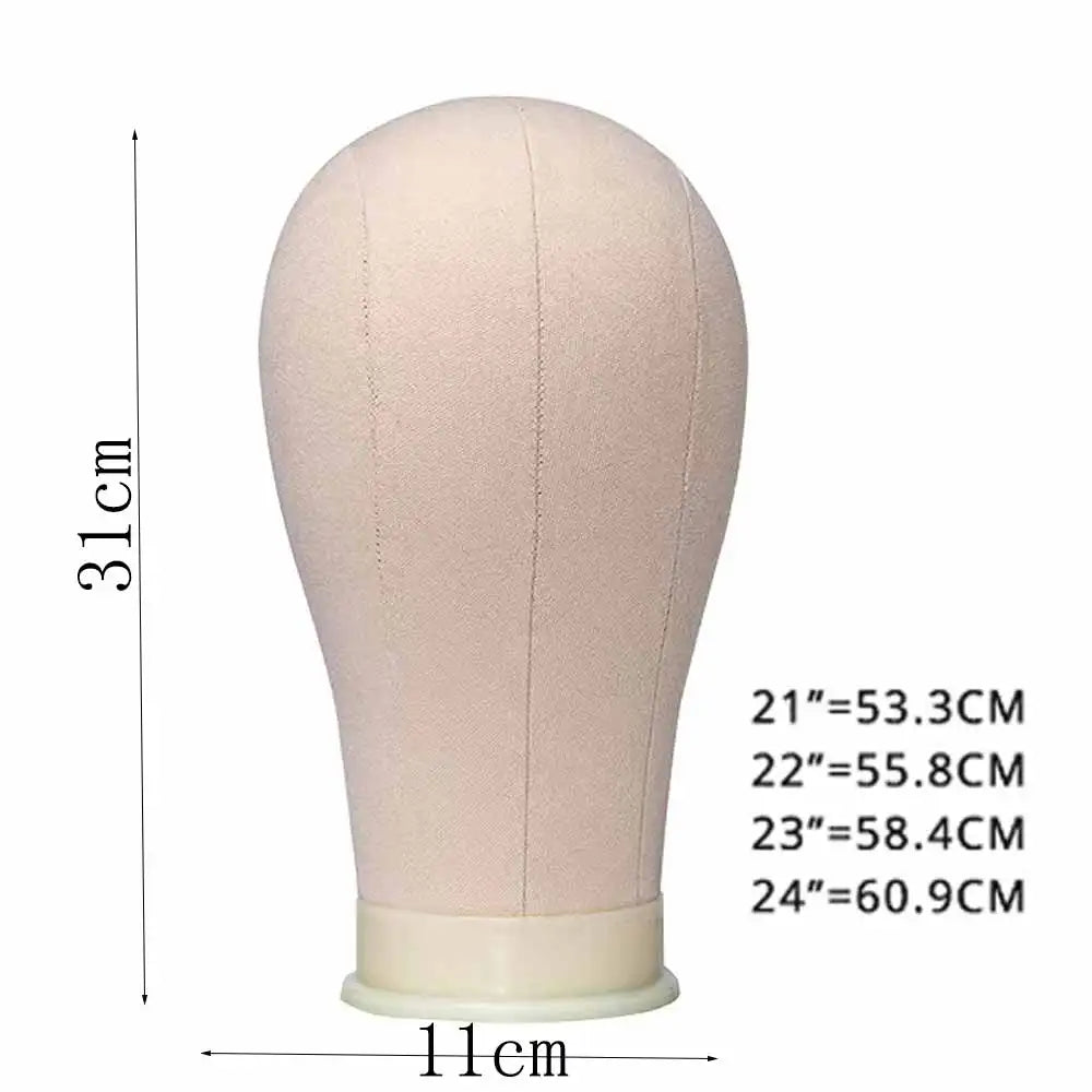 21inch 23inch Wig Head Mannequin Head with Wig Stand, Manikin Canvas Head for Wigs Making Display with Pins