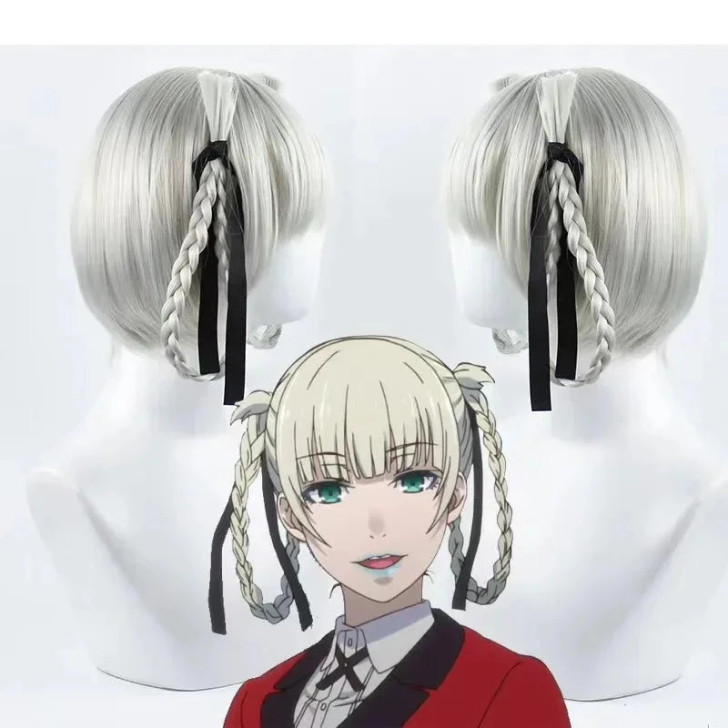 Anime Kakegurui Yomotsuki Runa Cosplay Costume JK School Girl Yumeko kishima Jacket Hoodie Coat Halloween Carnival Outfit SS69 53.69 2-Wig / XL / Kakegurui