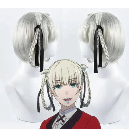 Anime Kakegurui Yomotsuki Runa Cosplay Costume JK School Girl Yumeko kishima Jacket Hoodie Coat Halloween Carnival Outfit SS69 53.69 2-Wig / XL / Kakegurui