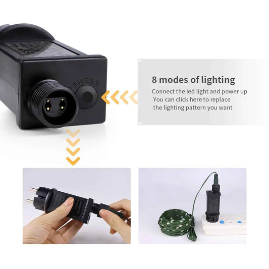 50M 100M 24V LED Christmas lights Green Wire Leather Fairy Lights String Waterproof Outdoor Garden Party Wedding Garland Decor