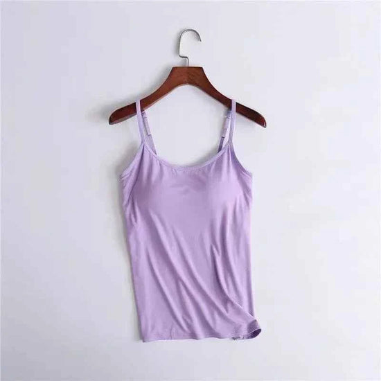 Cami Bra – Women's Camisole With Built In Padded Bra Vest Dropshipping As Seen on Tiktok Pink Top For Women Pajamas Home Wear