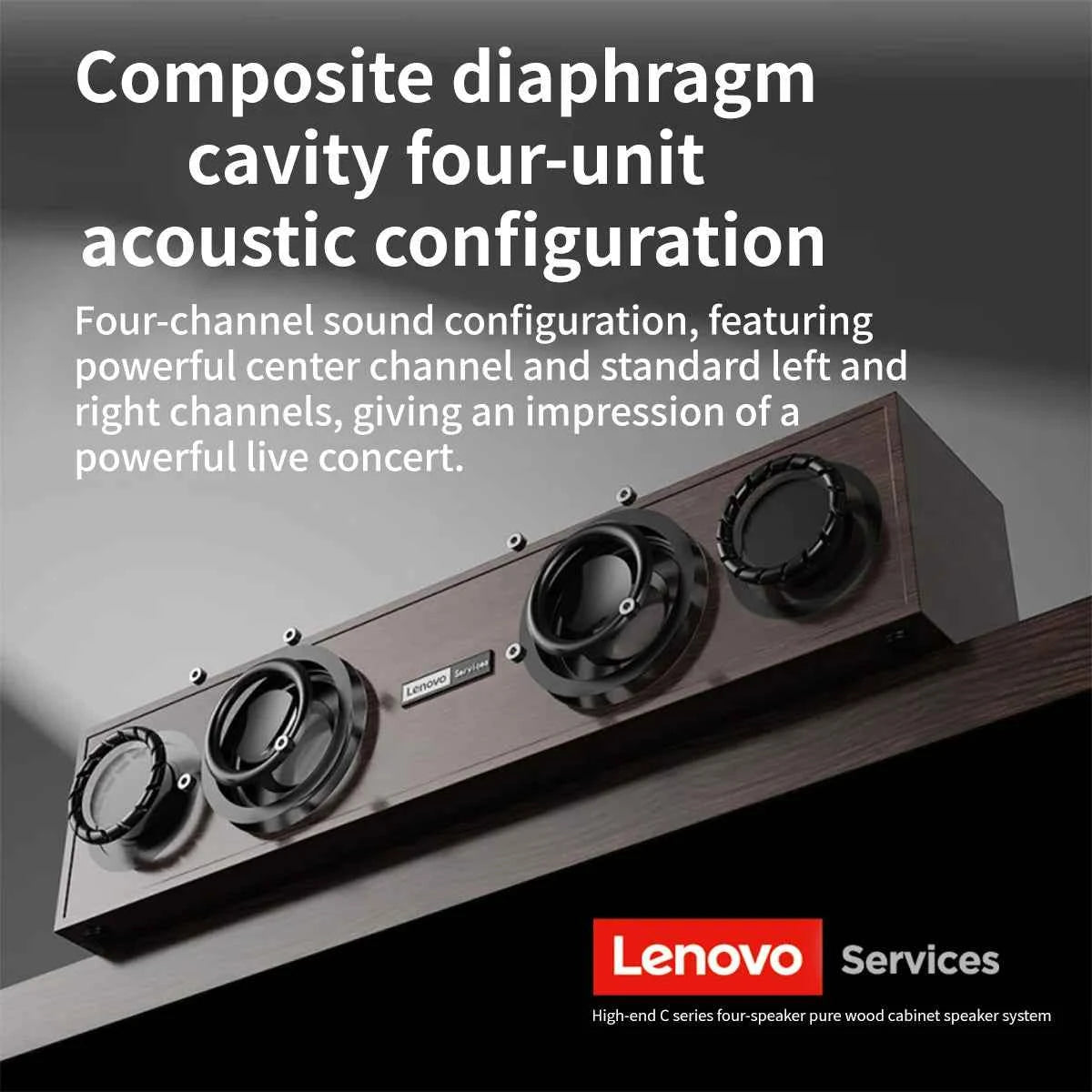 Lenovo C02 Multimedia Speaker Bluetooth Speaker Wired/Bluetooth Dual-Mode Speaker Retro Speaker Universal for Tv, Computer, and Mobile Phone Subwoofer