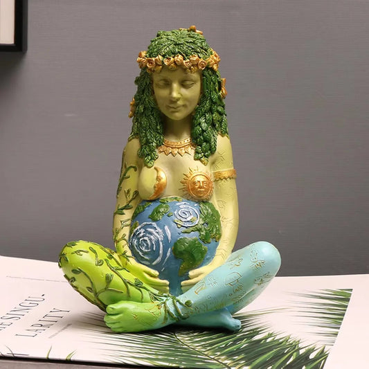 1pc Vibrant Millennium Gaia Green Earth Goddess of Nature Statue - Colorful Cartoon Decor for Indoor Spaces - ABS Material, Vari SS69