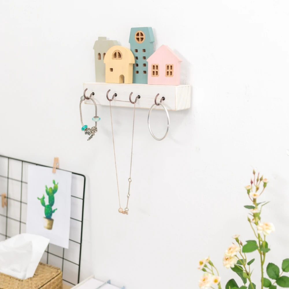 Fairytale Town Wooden Wall Hook Rack for Keys