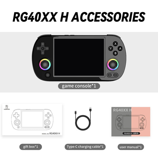 ANBERNIC RG40XX H Handheld Game Console Linux 64-bit System 4.0 inch IPS 3200mAh Retro Video Gaming Console 64G 5000+ Games Gift SS69