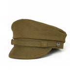 2025 New Navy Peaked Sailor Cap Men Women Summer Beret Hat Male Canvas Grey Eagle Belt Locomotive German Captain Casque