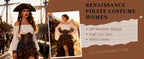 Women's Renaissance Pirate Costume Set with Skirt and Corset