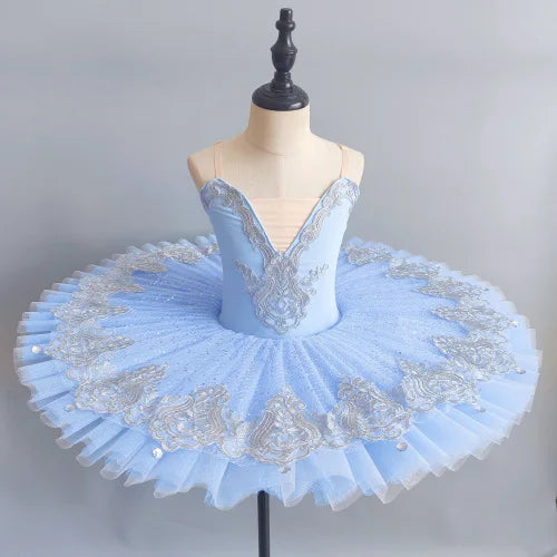 SS69 Girls' Professional Ballet Tutu Dress, Purple Swan Performance Leotard