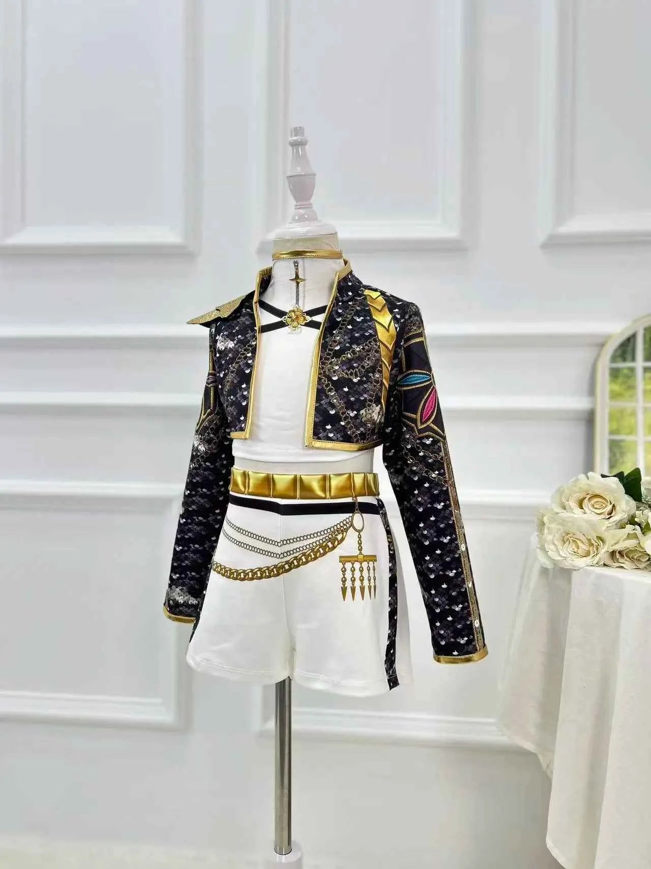 Kpop Demon Hunter Costume Rumi Halloween Cosplay Hot Girls Show Costume Black Shiny Set Halloween Girls Anime  clothing