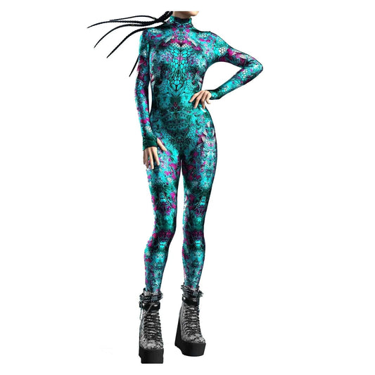 Adult Kids Halloween Zentai Bodysuit Cosplay Costume Party Female Girls Woman 3D Printed Catsuit Fish Scales Jumpsuit