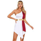 Womens Ancient Greek Princess Dress Goddesses Toga Costume for Halloween Carnival Party Deity Queen Cosplay Chiffon Robe Gown