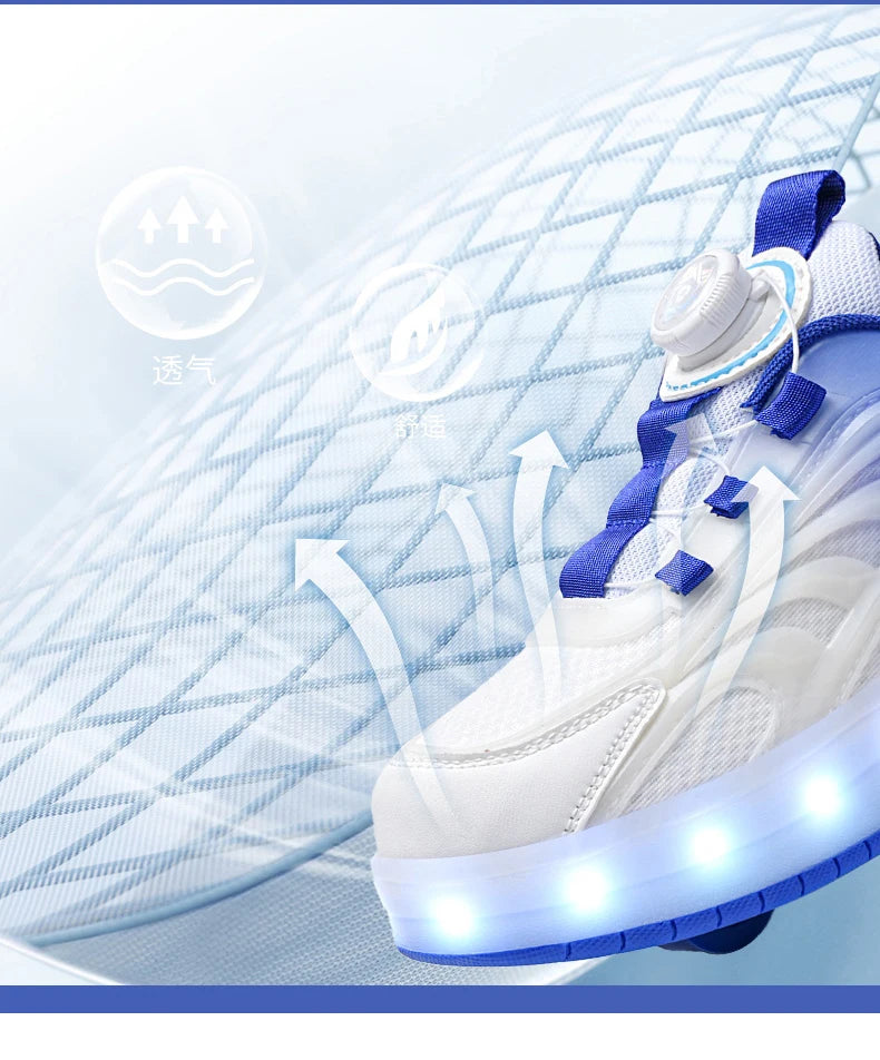 Children's LED Roller Skate Shoes with Two Wheels
