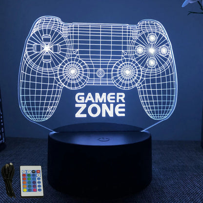 NEON GAMER 3D Lamp LED Night Light Gaming Setup RGB Children's Lamps Gamer Room Decoration Bedroom Table Lamp Personalized Gifts SS69 11.69 B16-Gaming 06