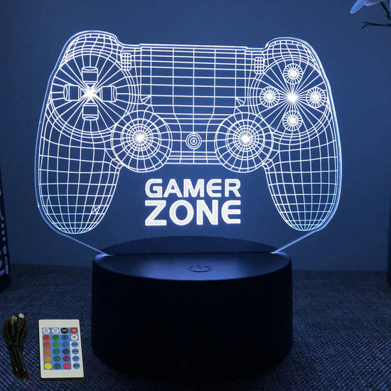 NEON GAMER 3D Lamp LED Night Light Gaming Setup RGB Children's Lamps Gamer Room Decoration Bedroom Table Lamp Personalized Gifts SS69 11.69 B16-Gaming 06