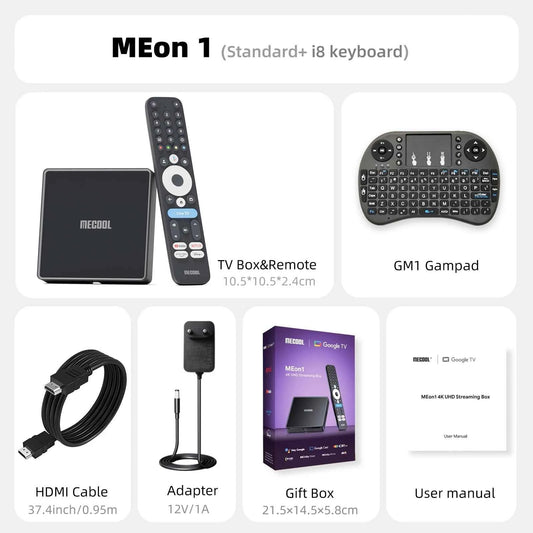 MECOOL MEon1 Netflix Certified TV Box S905X5M Android 14 Google TV 2GB 32GB 1000M WiFi6 Dolby Vision Atmos 4K AV1 Smart TV Box