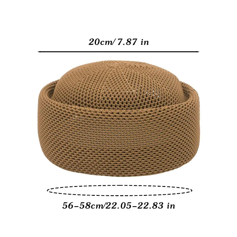 Fashion Mesh Hollow Breathable Summer Pillbox Beret Hat Women Colorful Outdoor Hard Pink Elegant Sun Cap Wholesale Taqiyah Kufi