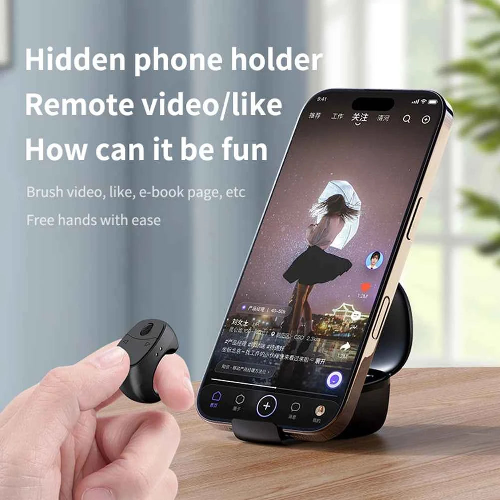 NEW Scrolling Ring Wireless Finger Shutter Remote Control Page Turner Phone Controller Camera Shutter Selfie Button For Tiktok