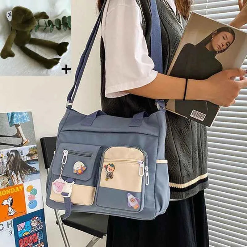 Nylon Waterproof Canvas Women Handbags Shoulder Bag Japanese Ladies Messenger Bag Student School Crossbody Bags for Girl Satchel