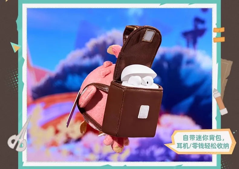Genuine Mihoyo Genshin Impact Cosplay Diy Accessories Cacucu Pink Plush Sound Pendant Ifa Keychain Mini Storage Bag Toys Gifts