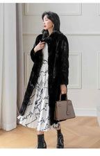 HDHOHR 2025 100% Real Mink Fur Coat Women Long High Quality Natural Mink Fur Jackets Winter Thick Warm Luxury Female Fur Parkers