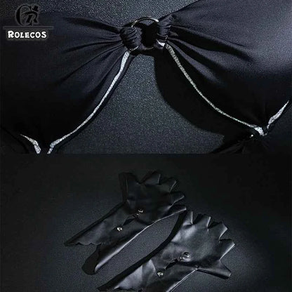 ROLECOS Original Honkai Star Rail Fanart Kafka Summer Swimsuit Women Cosplay Costume Sexy Black Pink Women Role Play Swimwear
