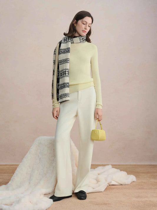 DUSHU Seamless Half-high Collar Pure Wool Pullovers Women Plus Size Autumn Winter Bottoming Sweater Solid Soft Breathable Tops