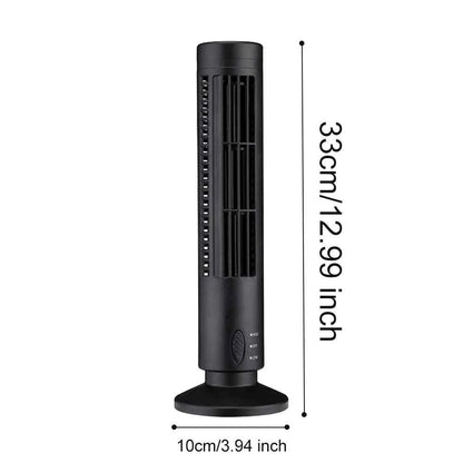 LED Tower Fan Bladeless Tower Fan 90 Degree Oscillating Quiet Portable USB Electric Desk Fan with Light for Home Bedroom Office