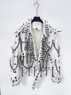vintage Leather  y2k  Jacket Skull Jacket Punk Jacket  gothic Leather gothic clothes y2k fashion y2k clothes  harajuku Jacket SS69