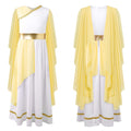 Women's Grecian Toga Dress with Flowy Tulle Shawls